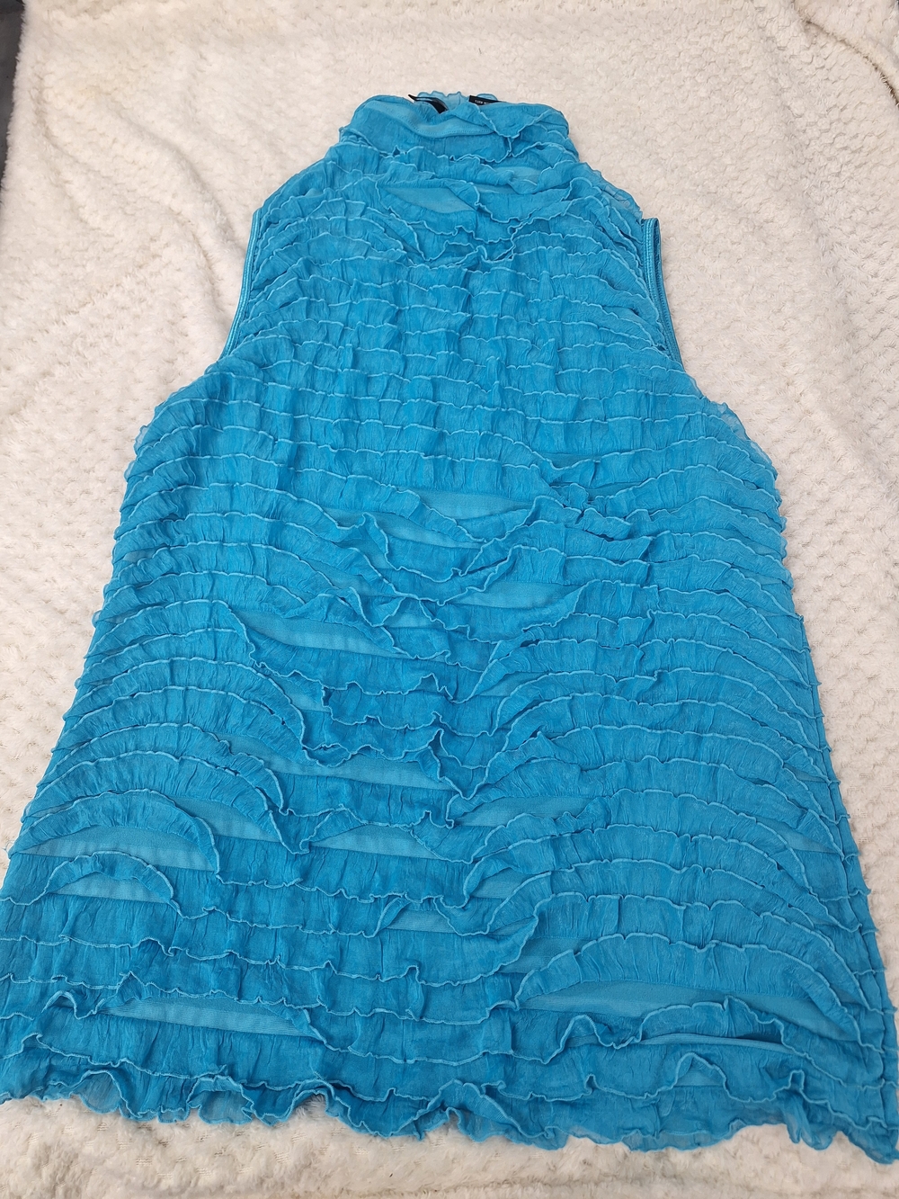 new directions Turquoise Ruffled Sleeveless Blouse